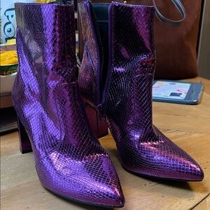 I.N.C. Purple sparkle side zip boots Size 8